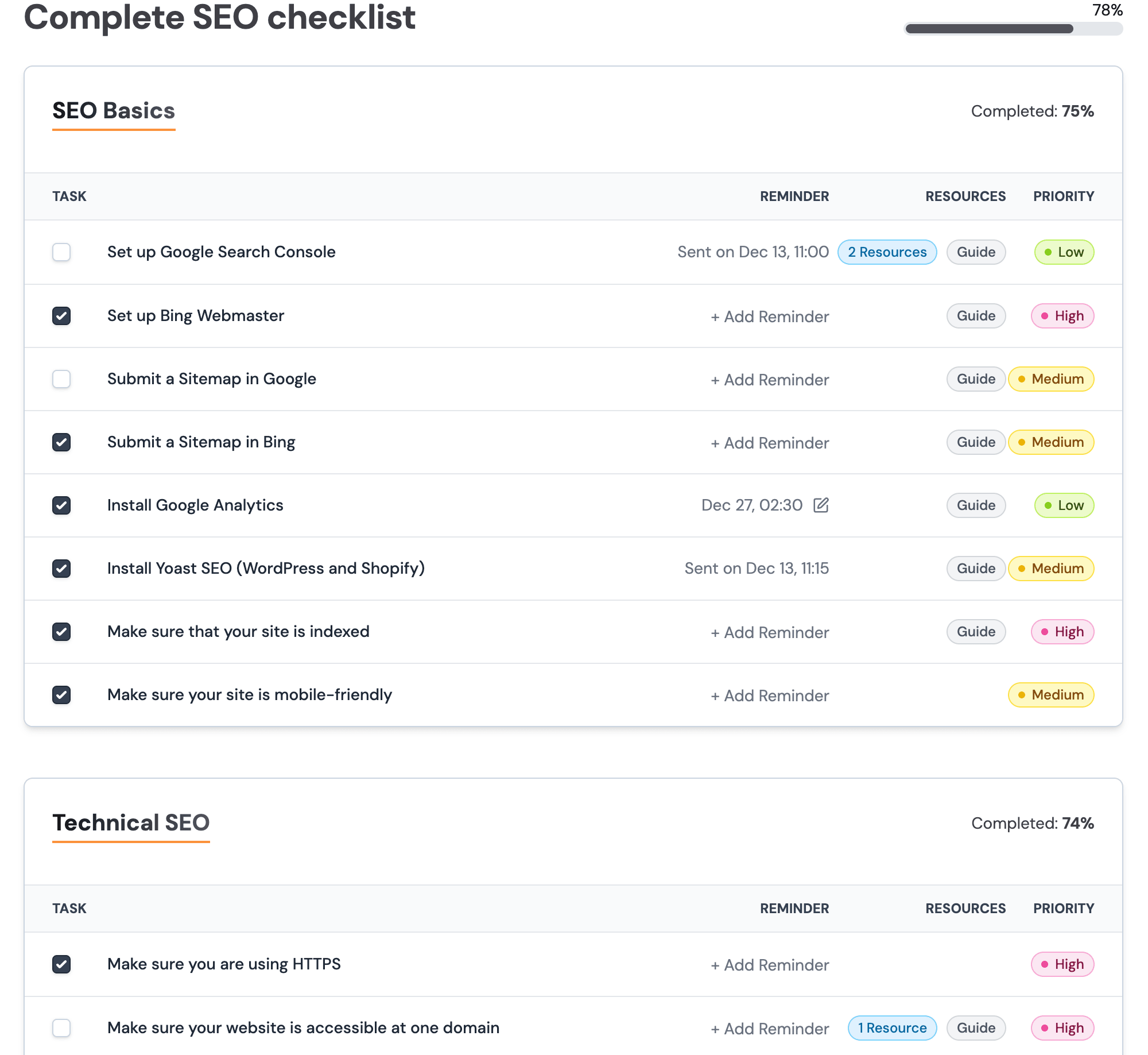 SEO Checklist